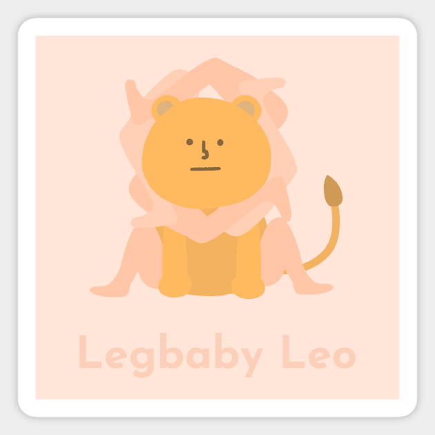 Legbaby Leo | Zodiac | Cute | Funny | Weird | Gift | Minimalist | Star Sign | Astrology | Magnet by WiseCat